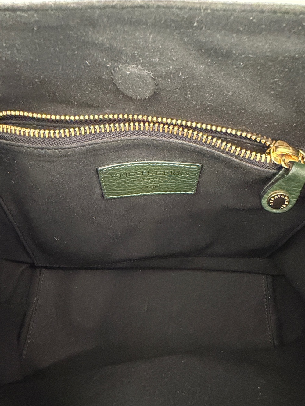 Strathberry Dark Green Pebbled Leather Shoulder Bag with Gold Accents - Picture 6 of 8